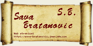 Sava Bratanović vizit kartica